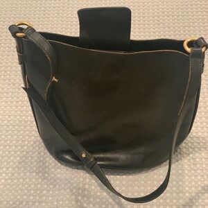 Crossbody brown leather purse banana republic magnetic closure